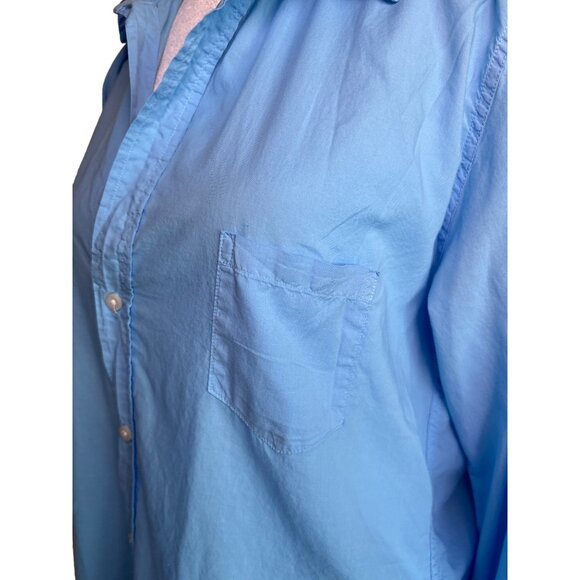 Frank‎ & Eileen Shirt Womens Large Blue Barry Button Up Open Top Blouse Casual - Picture 6 of 8